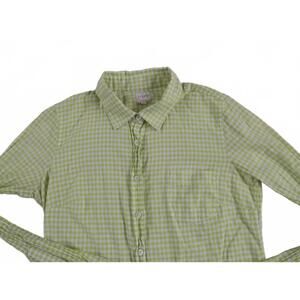 J.Crew Women's  Button Up Neon Green Plaid Casual Dress Shirt Size XS